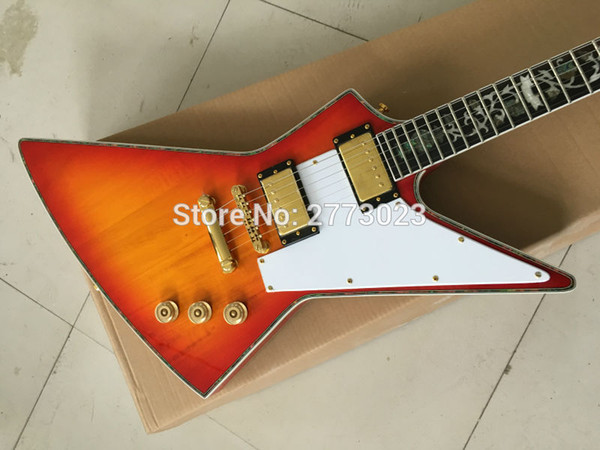 Electric Guitar, Cherry, Abalone Inlay,Ebony Fingerboard, High Quality Guitar, CST001