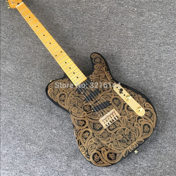 New golden flower electric guitar, golden accessories, real photos of the factory wholesale, provide EMS shipping