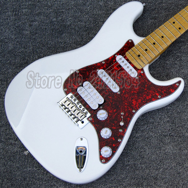 Electric guitar ST Pickups S-S-H white color body Maple Fingerboard Dickquard very beautiful china CUSTOM GUITARS SHOP