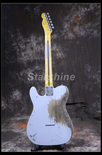 Starshine Heavy Relic Electric Guitar CC-RTL5 Brass Saddles Nitrolacquer Stain Finish Less Relic 100% Handmade ASH Body Vintage Tuner