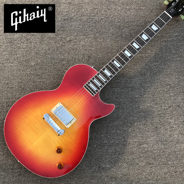 High quality LP 1959 R9 electric guitar, cherry burst color maple top electric guitar with one piece of pickup, free shipping