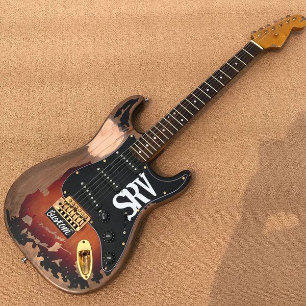 Stock in stock.!!High Quality The new handmade remains SRV electric guitar,Do old electric guitar,Real photo, wholesale