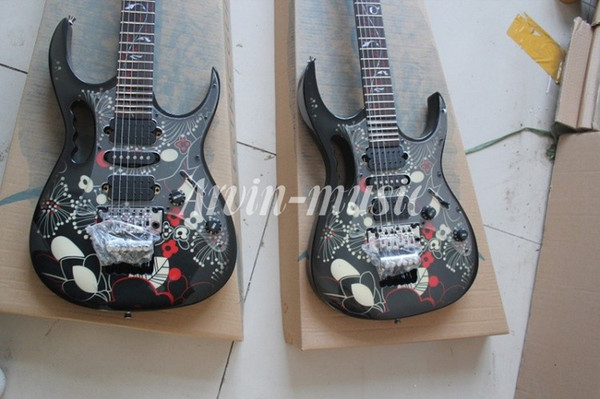 Wholesale High Quality JEM 7V black and Pattern fingerboard Electric Guitar, Free shipping