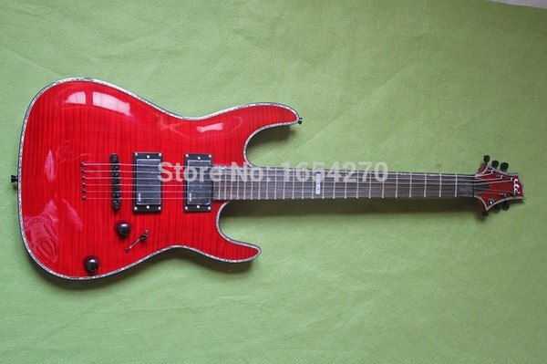 Free Shipping Brand Classic Guitar Red Penetrating Body Design LTD H-351NT 24 Fret Electric Guitar Made in the Korea 150604