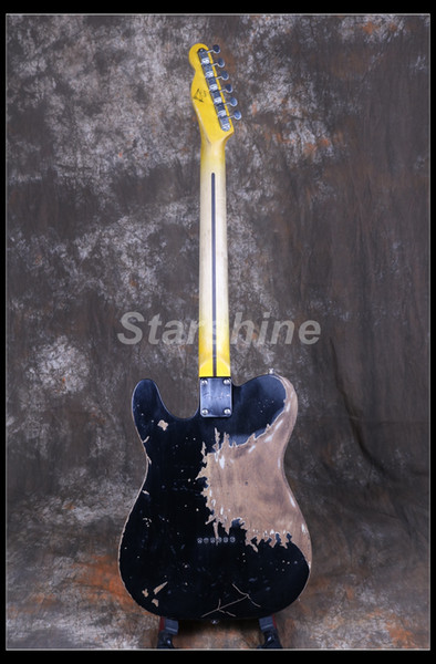 Starshine Relic Electric Guitar CC-RTL2 Brass Saddles Nitrolacquer Stain Finish Relic 100% Handmade ASH Body Vintage Tuner Humbucker Alnico