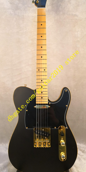 6 string matte black color Deluxe Caster TL basswood body and maple neck Electric Guitar free shipping