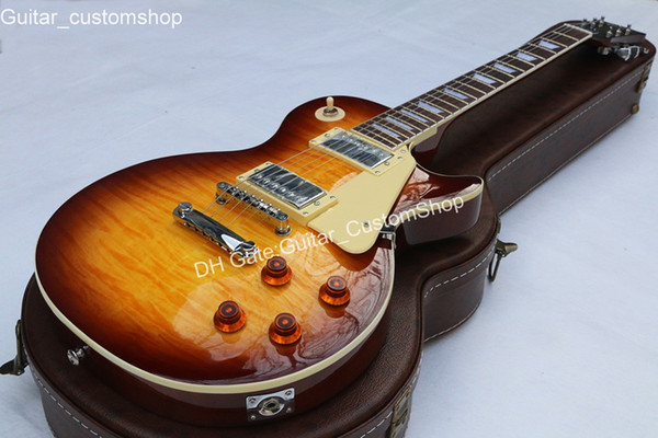 Wholesale Custom shop 1959 R9 Tiger Flame electric guitar Standard 59 electric guitar, free shipping