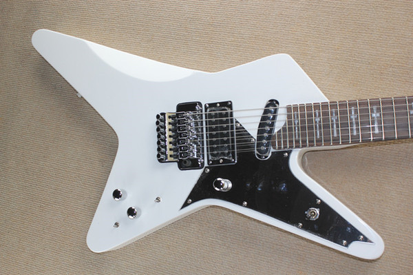 27 white color electric guitar with black body guard new