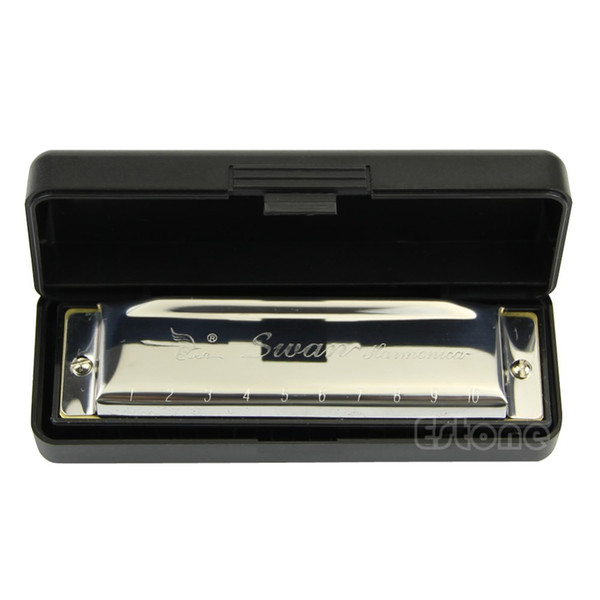 Silver Swan Harmonica 10 Hole Key of C for Blues Rock Jazz Folk Harmonicas New Free Shipping