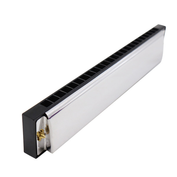 Manufacturer wholesale 24 orifice organ students primary harmonica 24 hole C tone harmonica silver 17.7*2.8*2 cm