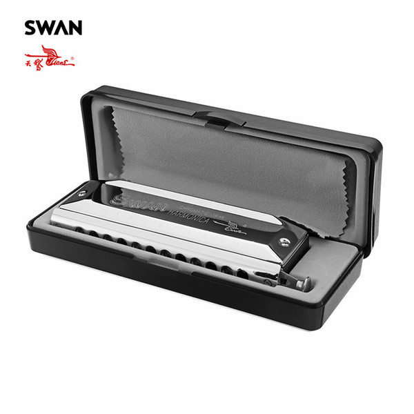 Swan SW1040-5 Rounded Mouthpiece 10 Holes 40 Tones Chromatic Harmonica Switchable Woodwind Musical Instrument Swan HarmonicaSwan SW1248-6 Hi