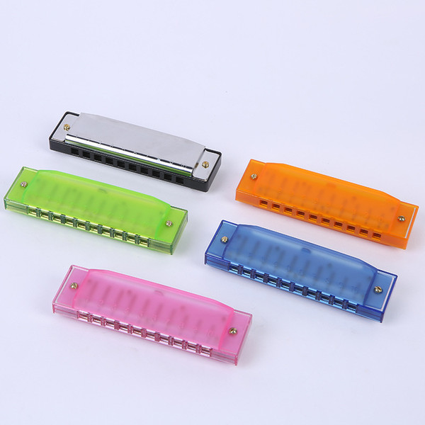 The 10 hole harmonica metal color children's toys for beginners to learn musical instruments playing musical instruments