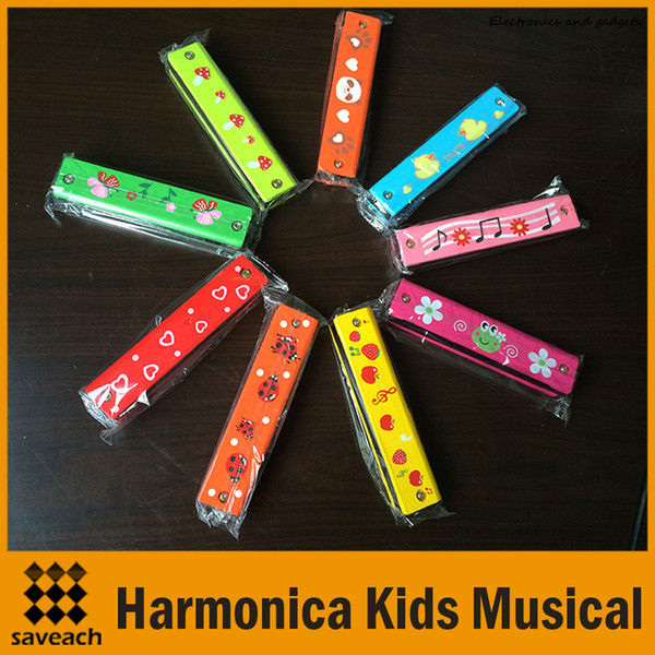 Wholesale Woodwind Instruments 16 Holes Tremolo Harmonica Kids Musical Instrument Educational Musical Toy 9 Colors New