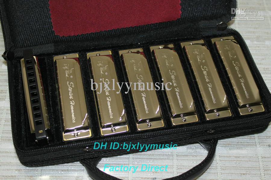 Best Selling - 10hole 20tone 7 tune set-packing harmonica gift bag