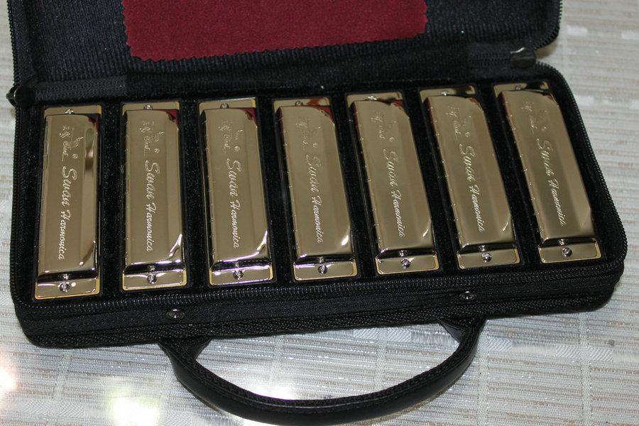 Best Selling 10hole 20tone 7 tune set-packing harmonica gift bag