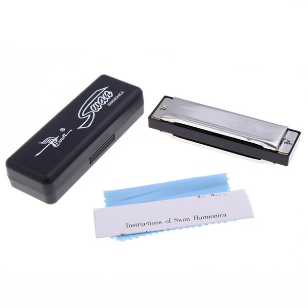 1pc Sliver Swan Harmonica10 hole G tune harmonica Key ofG for Silver Rock Jazz Folk Harmonicas New