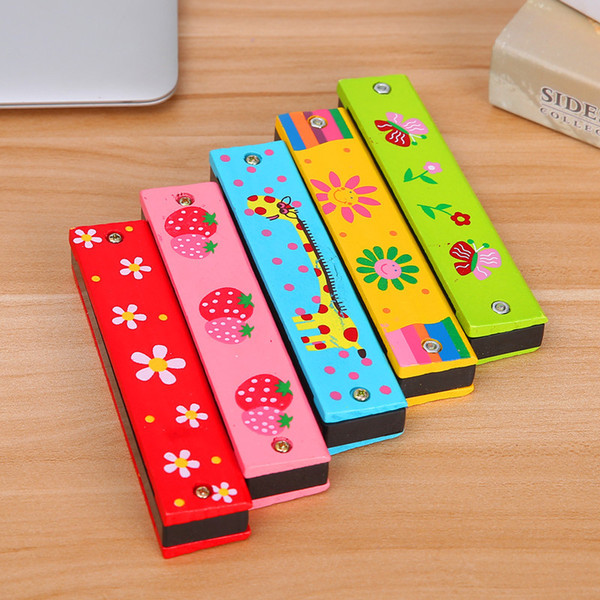 Child harmonica 16 double row children enlightenment instrument entertainment learning harmonica cartoon pattern