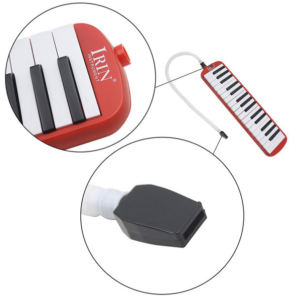 IRIN 1 set 32 Key Piano Style Melodica With Box Organ Accordion Mouth Piece Blow Key Board (Red)