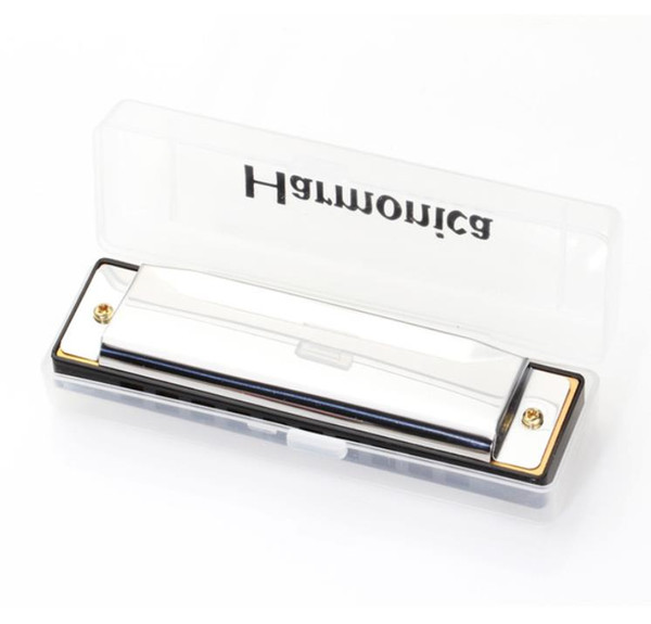 KONGSHENG Silver Swan Harmonica 10 Hole Key of C Mouth Organ for Blues Rock Jazz Folk Harmonicas with Packaging Box