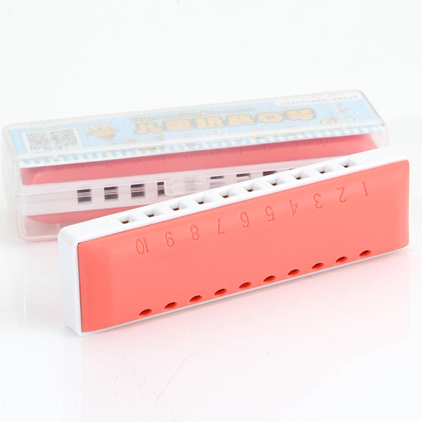 Factory direct selling 10 hole harmonica plastic children's toys environmental educational instrument