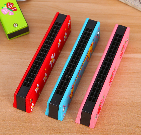 Wooden children harmonica mouth double row of 16 children enlightenment instrument students teaching AIDS