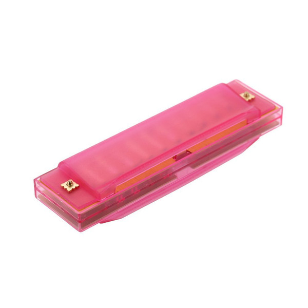 Pink Diatonic Harmonica 10 Holes Blues Harp Mouth Organ Key of C Reed Instrument with Case Kid Musical Toy Green