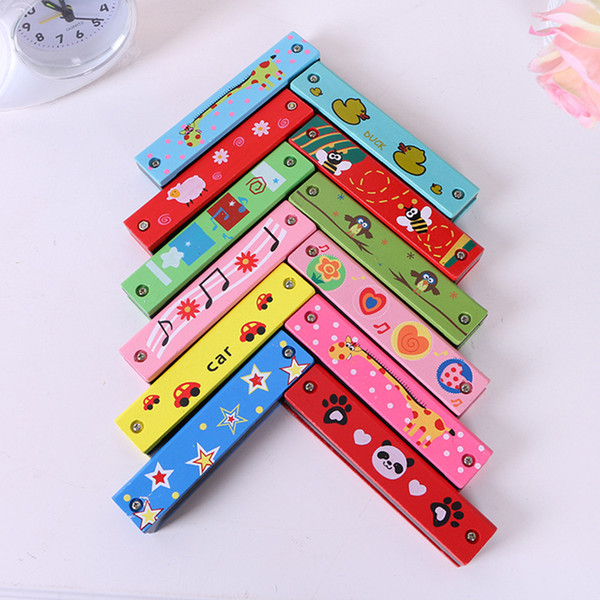 Mini cartoon children learning harmonica wooden puzzle educational enlightenment of musical instrument manufacturers wholesale baby