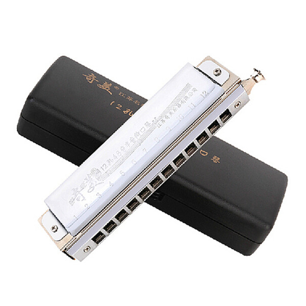 Wholesale-12 Hole 48 Tone Chromatic Harmonica Professional Mouth organ Woodwind Musical Instrument Gaita Wholesale 100%Real Brand