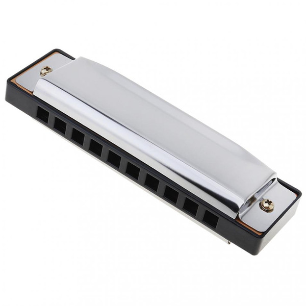 SPMI-10 Holes Blues Harmonica Musical Instrument Stainless Steel Mouth Organ for Children Gifts