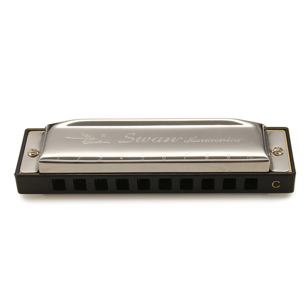 Harmonicas 10 Holes 20 Tone Key of C Silver Color Blues Jazz Rock Folk Music Musical Instrument Diatonic Harp