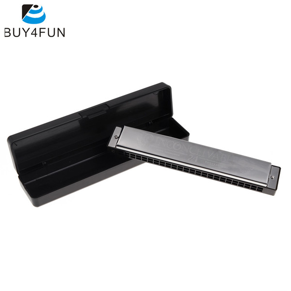 Wholesale-Hot Sale Swan Tremolo Harmonica Mouth Organ 24 Double Holes with 48 Reeds Key of C Free Reed Wind Instrument with Silver Case