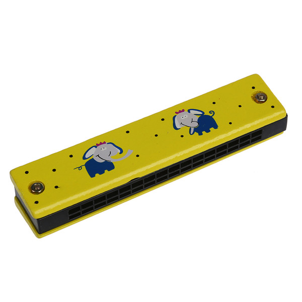 FSTE-Wooden Harmonica for Child Kids Music Educational Toy---Random Pattern