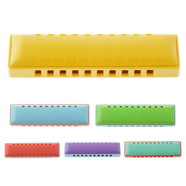 Quality 10 Holes Plastic Harmonica Mouth Organ with Case Kids Musical Instruments Toy Gifts Cultivate Baby Music Feeling Ability