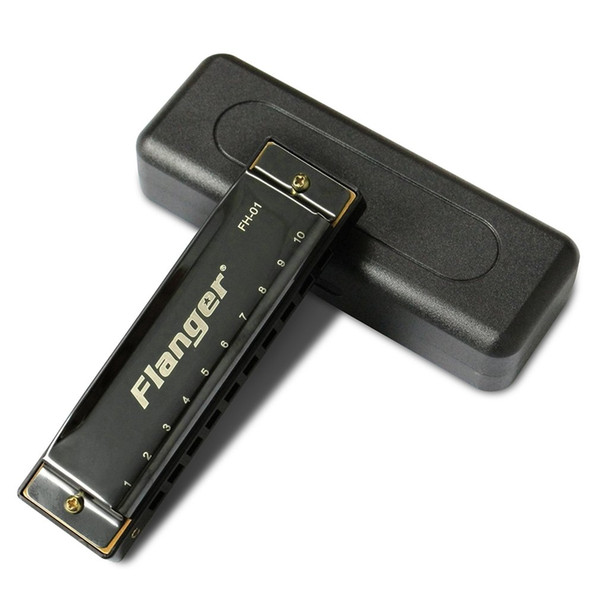 Harmonica Instrument Key of C With Brass Base & Bruce Standard Range & 10 Holes for Professionals and Beginners FH-001