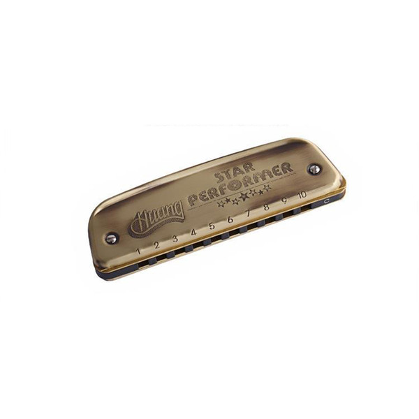 Vintage Style Blues Harmonica Golden 10 Holes C Key Mouth Organ Wind Musical Instrument Kids Beginners Adults Gifts