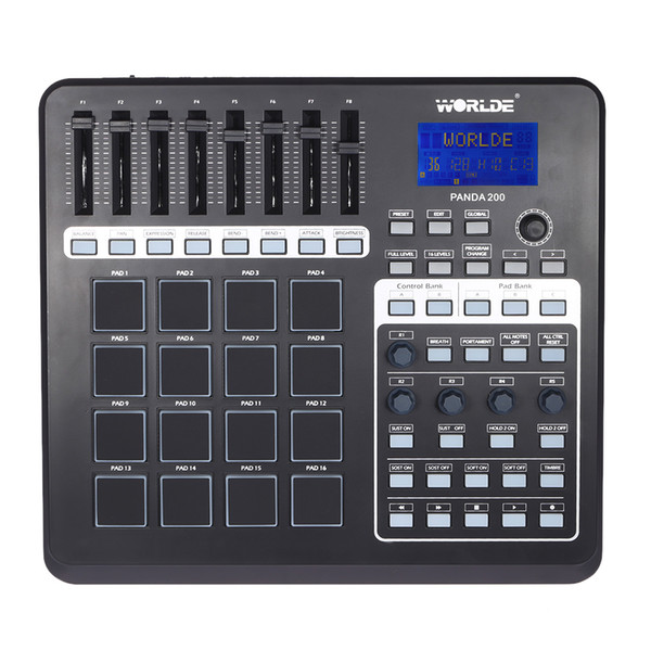 PANDA200 Portable USB MIDI Pad Controller 16 Drum Pads with USB Cable