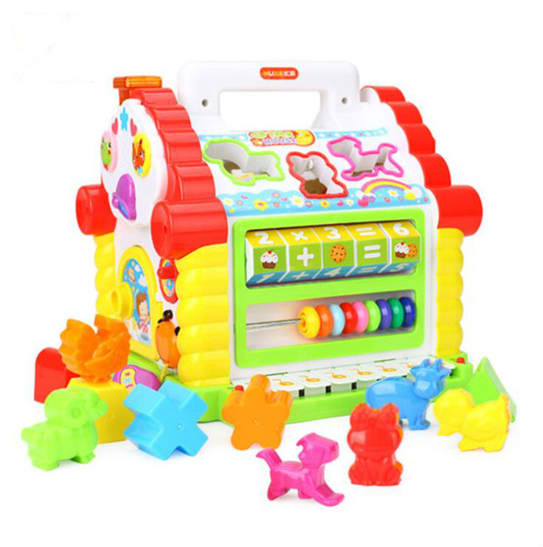 Multifunctional Musical Toys Baby Fun House Musical Electronic Geometric Blocks Sorting Learning Educational Toys Free Shipping