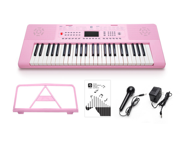 Vangoa 49 Keys Digital Electronic Keyboard Piano Music with LCD Display Screen, Mic and Power Adapter
