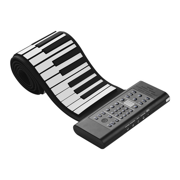 88 Keys Portable Roll Up Piano Electronic Keyboard Silicon Built-in Stereo Speaker 1000mA Li-ion Battery with Sustain Pedal