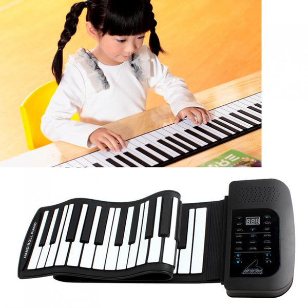 KONIX PA61 Digital Display Rechargeable 61Keys 128 Tones 128 Rhythms Children Electronic Flexible Roll Up Piano Built-in Speaker