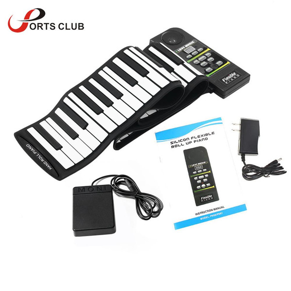 88 Key Electronic Piano Keyboard Silicon Flexible Roll Up Piano with Loud Speaker