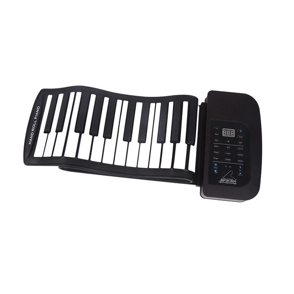 Roll up piano portable 61 key soft elastic electronic music keyboard piano built-in loudspeaker rechargeable battery for begin