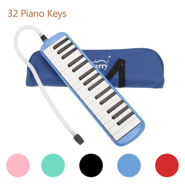 32 Key Melodica with Blowpipe & Blow Pipe for Student Harmonica Children Toys Musical Instruments 5 Colors U Pick