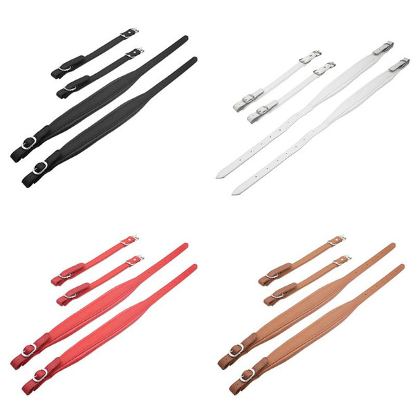 2pcs Leather Accordion Shoulder Straps Belt Adjustable Rope for 16-120 Bass
