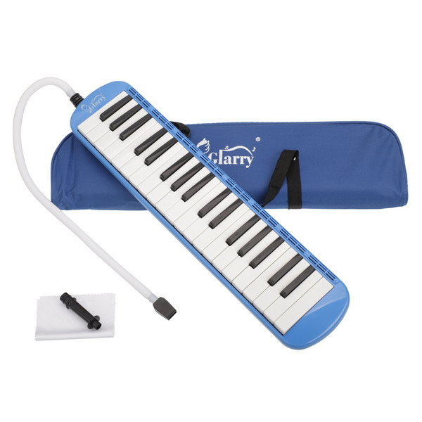 Portable 37 Key Melodica with Mouthpiece Hose Bag for Student Class Harmonica Children Toys Musical Instruments Blue