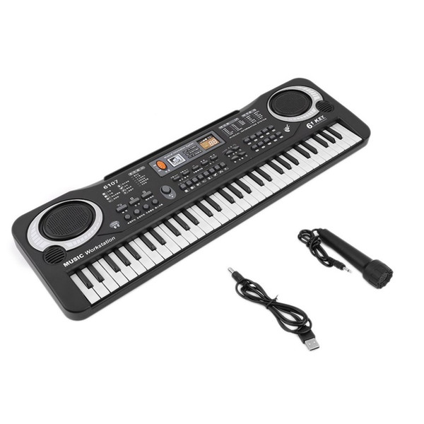 Multifunctional 61 Keys Digital Electronic Keyboard Piano Musical Toy Gifts Mic Records for Children Kids Beginners Education
