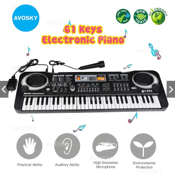 New Arrival 61 Key Multifunction Digital Electronic Music Keyboard Electric Piano With Microphone Gift Free Shipping&Wholesales