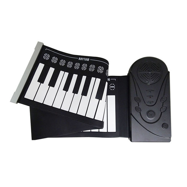 New 49 Keypad Black Beginner Practice Player Musical Instrument ABS+silica gel Soft Portable Folding Piano Gift Kids's Toy