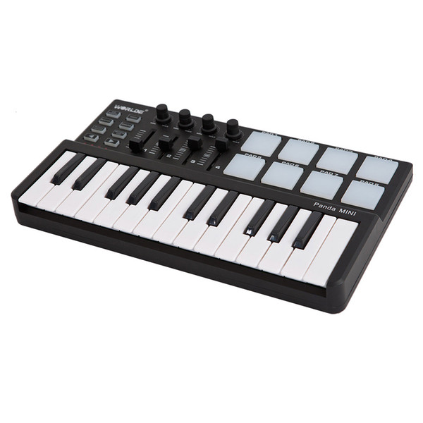 wholesale Panda MIDI Keyboard 25 Keys Mini Piano USB Keyboard and Drum Pad MIDI Controller