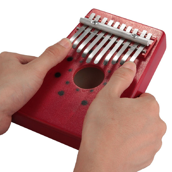Hot Promotions Red 10Keys Kalimba Thumb Piano Traditional Musical Instrument Portable Great Gift Drop Shipping